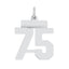 Sterling Silver/Rhodium-plated Polished Number 75 Charm