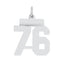 Sterling Silver/Rhodium-plated Polished Number 76 Charm