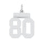Sterling Silver/Rhodium-plated Polished Number 80 Charm