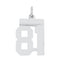 Sterling Silver/Rhodium-plated Polished Number 81 Charm