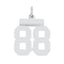 Sterling Silver/Rhodium-plated Polished Number 88 Charm