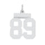 Sterling Silver/Rhodium-plated Polished Number 89 Charm