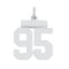 Sterling Silver/Rhodium-plated Polished Number 95 Charm