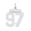 Sterling Silver/Rhodium-plated Polished Number 97 Charm