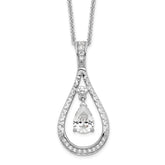 Sentimental Expressions Sterling Silver Rhodium-plated April CZ Stone Never Forget Tear 18in Birthstone Necklace