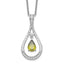 Sentimental Expressions Sterling Silver Rhodium-plated Aug. CZ Stone Never Forget Tear 18in Birthstone Necklace
