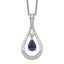 Sentimental Expressions Sterling Silver Rhodium-plated Sept. Lab-created Sapphire Never Forget Tear 18in Necklace