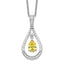 Sentimental Expressions Sterling Silver Rhodium-plated Nov. CZ Stone Never Forget Tear 18 Inch Birthstone Necklace