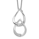 Sentimental Expressions Sterling Silver Rhodium-plated CZ Tears to Share 18in Necklace