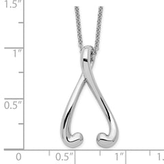 Sentimental Expressions Sterling Silver Rhodium-plated Polished I Wish You the Best 18in Necklace