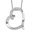 Cubic Zirconia Love You Mom Necklace in Sterling Silver, Antiqued, 18 Inch - Sophia Jewelers