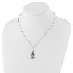 Sophia Jewelers Sterling Silver Multicolor CZ Cheerdrops Necklace Gift Ready