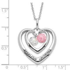 Sophia Jewelers Sterling Silver Heart Necklace with Multicolor CZ Elegance