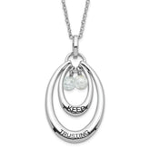 Sentimental Expressions Sterling Silver Polished & Antiqued CZ Keep Trusting Necklace