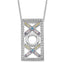 Sentimental Expressions Sterling Silver Polished Multicolor CZ Love and Kisses Necklace