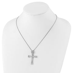 Sterling Silver 925 Polished Strength Cross Necklace Gift Ready Elegance