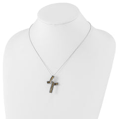 Sophia Jewelers Sterling Silver Gold-Plated Cross Necklace with Gift Box
