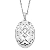 Sentimental Expressions Sterling Silver Polished & Antiqued Praying & Believing With You Necklace
