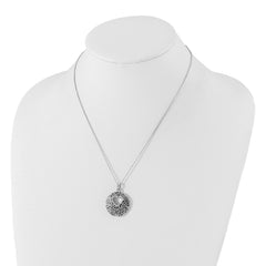 Sophia Jewelers Sterling Silver Heart Necklace with Antiqued CZ Elegance