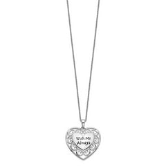 Sentimental Expressions Sterling Silver Rhodium-plated Antiqued With Me Always 18in Heart Necklace