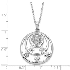 Sophia Jewelers Women's 925 Sterling Silver CZ Polished Dream Necklace