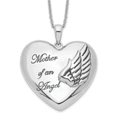 Sentimental Expressions Sterling Silver Rhodium-plated and Antiqued Mother of an Angel 18inch Necklace