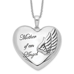 Sentimental Expressions Sterling Silver Rhodium-plated and Antiqued Mother of an Angel 18inch Necklace