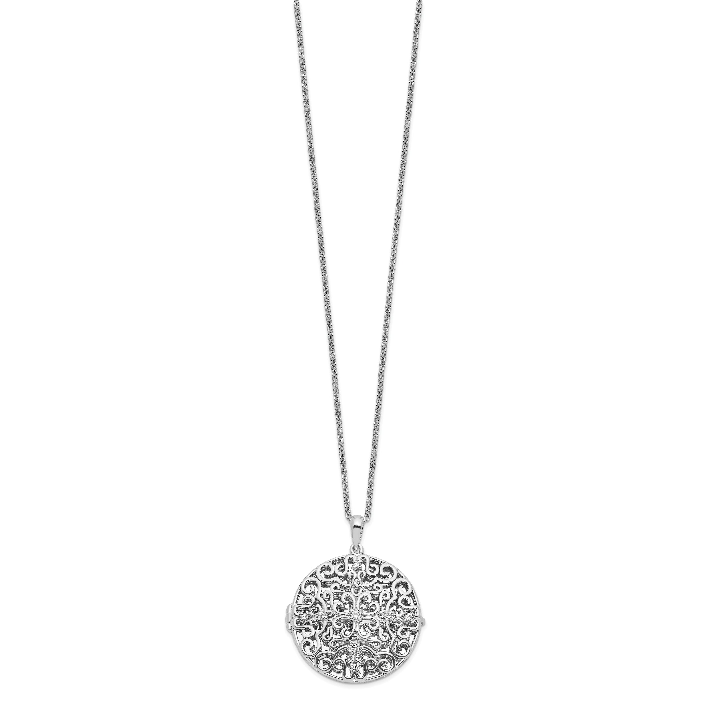 Sentimental Expressions Sterling Silver Rhodium-plated CZ Antiqued Do Not Let Anyone Dull 18in. Necklace