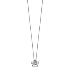 Sentimental Expressions Sterling Silver Rhodium-plated CZ Be A Blessing 14in. Necklace with 2in. ext