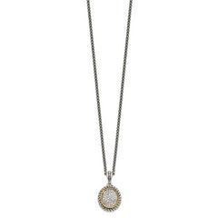 Shey Couture Sterling Silver with 14K Accent 18 Inch Antiqued Diamond Necklace