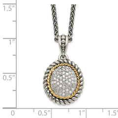 Shey Couture Sterling Silver with 14K Accent 18 Inch Antiqued Diamond Necklace