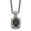 Accent Black Onyx Necklace in Sterling Silver, Antiqued, 18 Inch - Sophia Jewelers