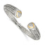 Shey Couture Sterling Silver with 14K Accent Antiqued 1/2 carat Diamond Hinged Cuff Bracelet