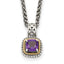 Accent Cushion Amethyst Necklace in Sterling Silver, 6mm, 18 Inch - Sophia Jewelers