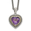Shey Couture Sterling Silver with 14K Accent 18 inch Antiqued Amethyst Heart Necklace