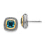 Shey Couture Sterling Silver with 14K Accent Antiqued Cushion London Blue Topaz Post Earrings
