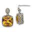 Accent Cushion Citrine Stud Dangle Earrings in Sterling Silver, 10mm - Sophia Jewelers