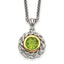 Shey Couture Sterling Silver with 14K Accent 18 Inch Antiqued Round Bezel Peridot Necklace