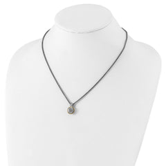 Shey Couture Sterling Silver Rhodium-plated with 14K Accent 18 Inch Polished Diamond Necklace
