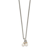Shey Couture Sterling Silver Rhodium-plated with 14K Accent 18 Inch 6-7mm Freshwater Cultured Pearl Necklace