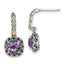 Accent Cushion Amethyst Stud Dangle Earrings in Sterling Silver, 10mm - Sophia Jewelers