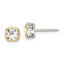 Shey Couture Sterling Silver Rhodium-plated with 14k Accent White Topaz Square Stud Earrings