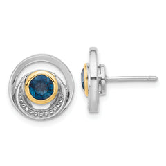 Shey Couture Sterling Silver Rhodium-plated with 14k Accent London Blue Topaz Post Earrings