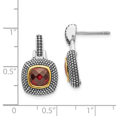 Sophia Jewelers 925 Sterling Silver Garnet Earrings with Gold-Plated Antique Finish