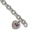 Accent Amethyst Heart Link Bracelet in Sterling Silver, 14mm, 7.5 Inch - Sophia Jewelers