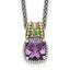 Cushion Amethyst and .21 Peridot Necklace in Sterling Silver, 18 Inch - Sophia Jewelers