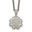 Shey Couture Sterling Silver Antiqued with 14K Accent 18 Inch Diamond Vintage Flower Necklace
