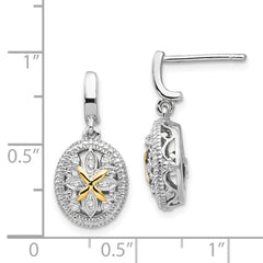 Shey Couture Sterling Silver Diamond Dangle Earrings with 14K Gold Accents