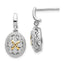 Shey Couture Sterling Silver Rhodium-plated with 14K Accent Diamond Post Dangle Earrings