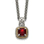 Accent Cushion Garnet Necklace in Sterling Silver, Antiqued, 18 Inch - Sophia Jewelers